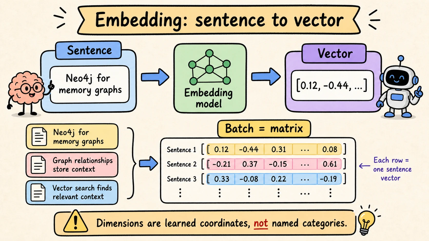 Sentence embeddings as vectors and matrices