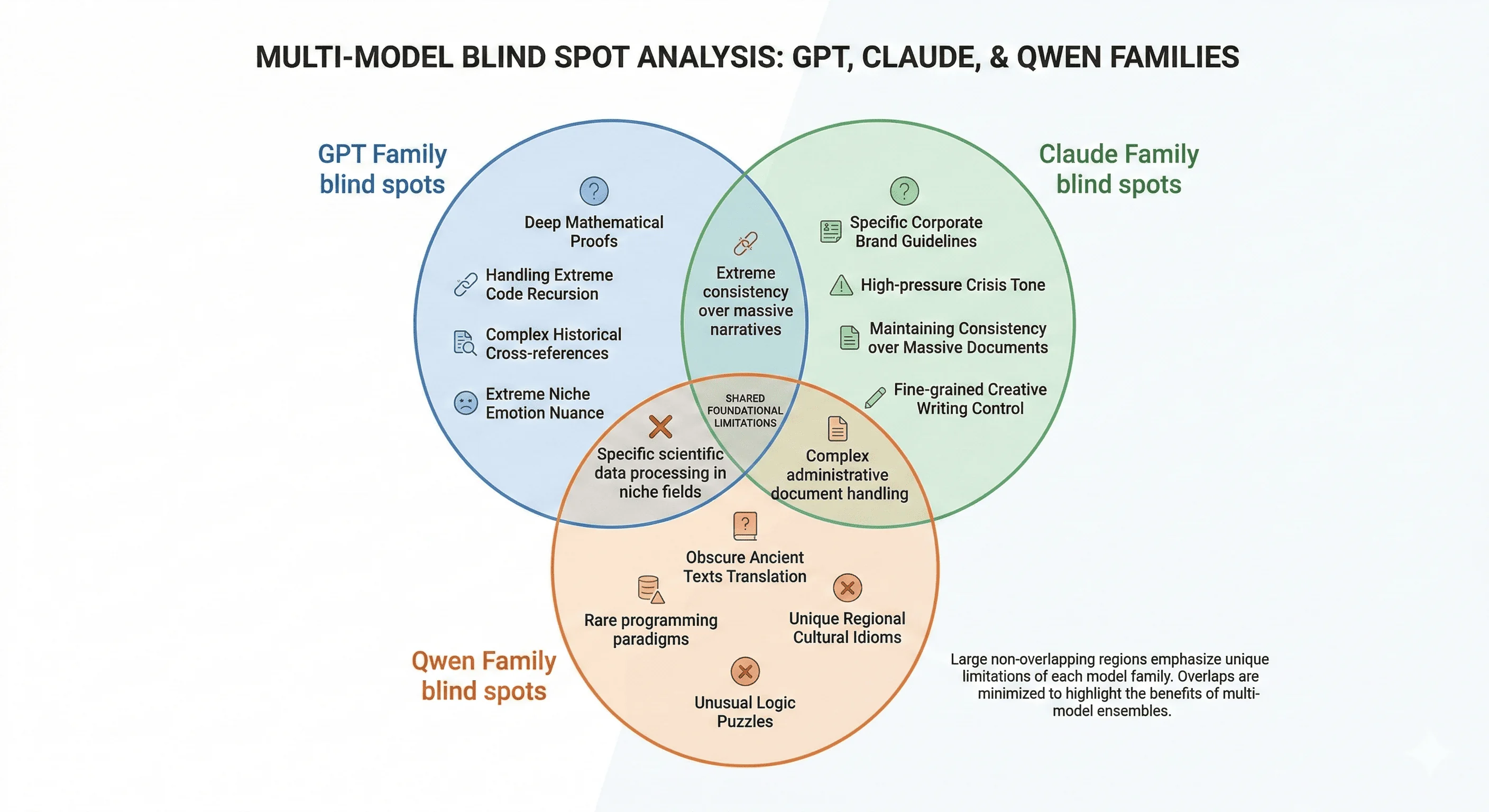 Blind spots across model families