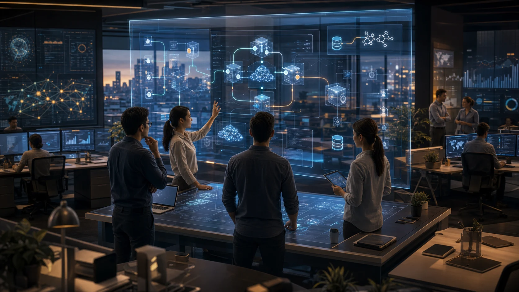 一个内部 AI 架构团队正在为组织设计安全、可定制的 AI 工作流