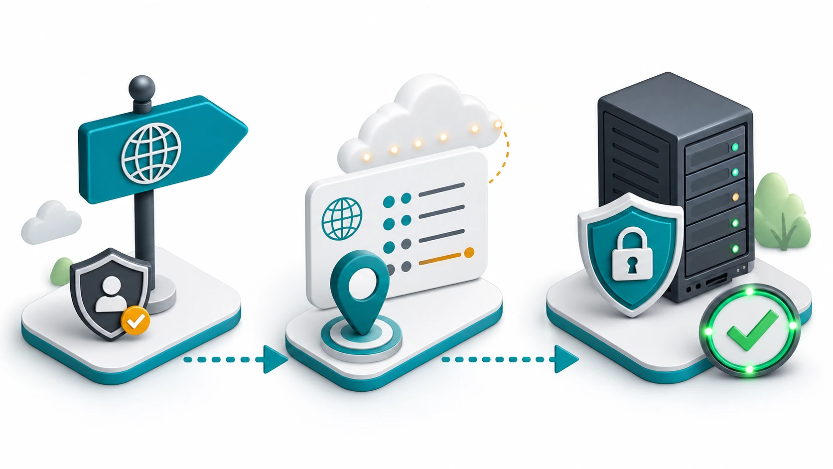 一个域名路径通过 DNS 指向安全云服务器